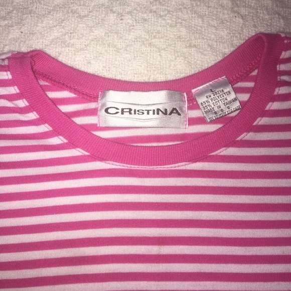 Pink and white striped t-shirt - Picture 2 of 4
